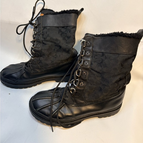 Coach Laura Black Women's Signature Lace-Up Boots - Picture 2 of 16